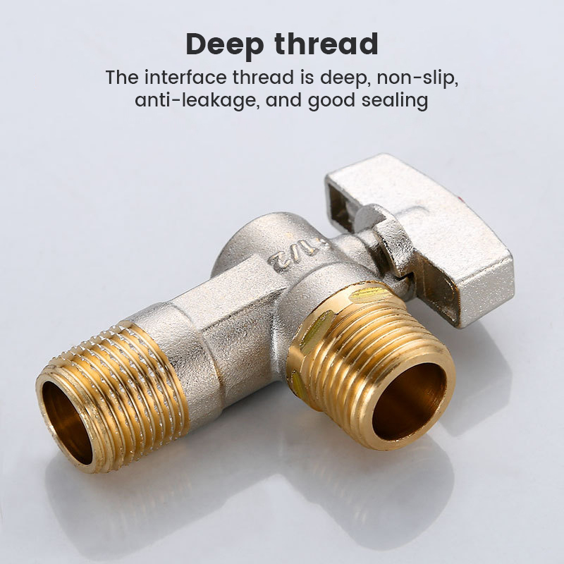 G1/2 Water Shut Off Valve with Handle Universal Water Flow Control Valve Hot/Cold Water Turn Angle Stop Valve