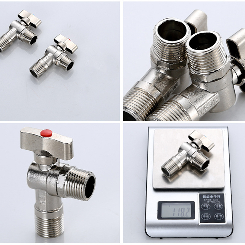 G1/2 Water Shut Off Valve with Handle Universal Water Flow Control Valve Hot/Cold Water Turn Angle Stop Valve