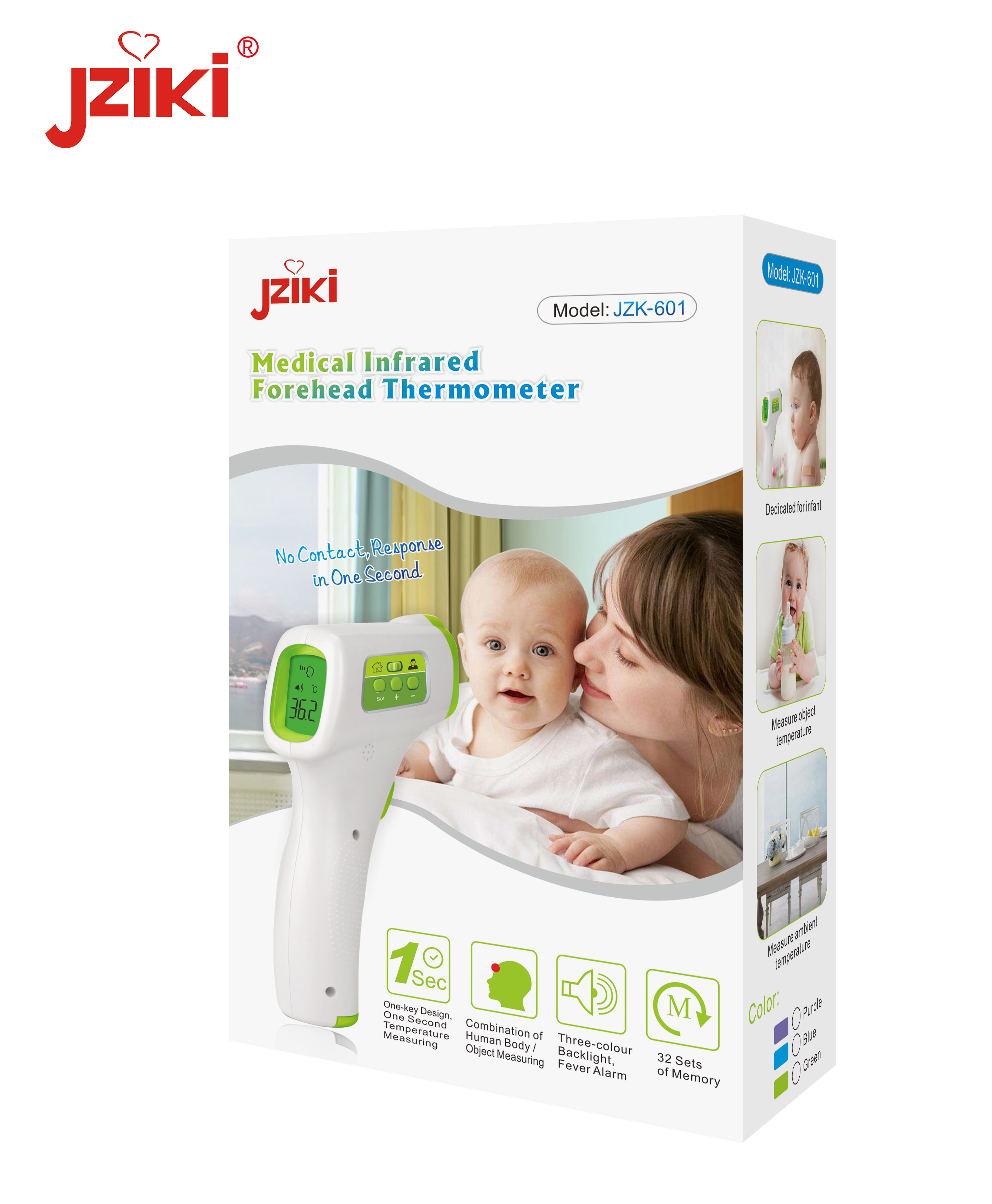 New Arrival Front Baby Thermometer Infrare Non-contact Forehead Children Termometr With Backlit Display Digital Laser Temperature Gun Tool