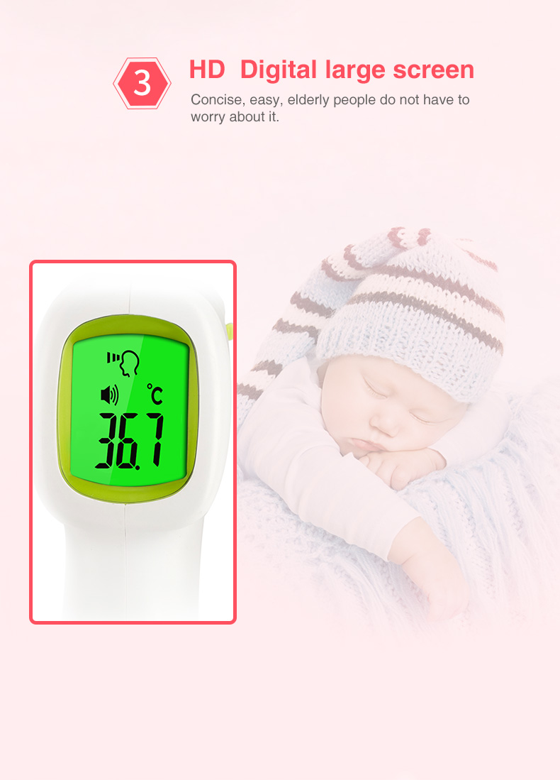 New Arrival Front Baby Thermometer Infrare Non-contact Forehead Children Termometr With Backlit Display Digital Laser Temperature Gun Tool