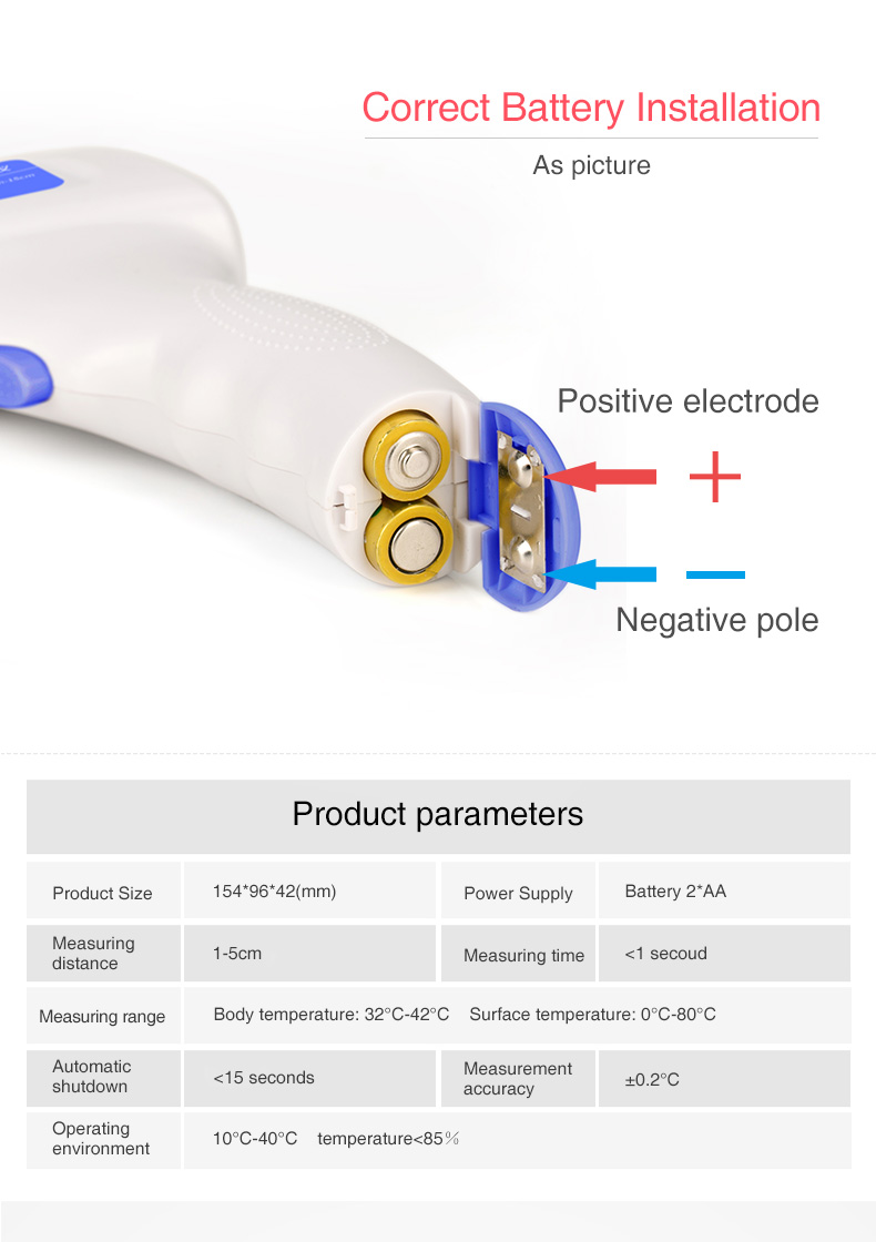 New Arrival Front Baby Thermometer Infrare Non-contact Forehead Children Termometr With Backlit Display Digital Laser Temperature Gun Tool
