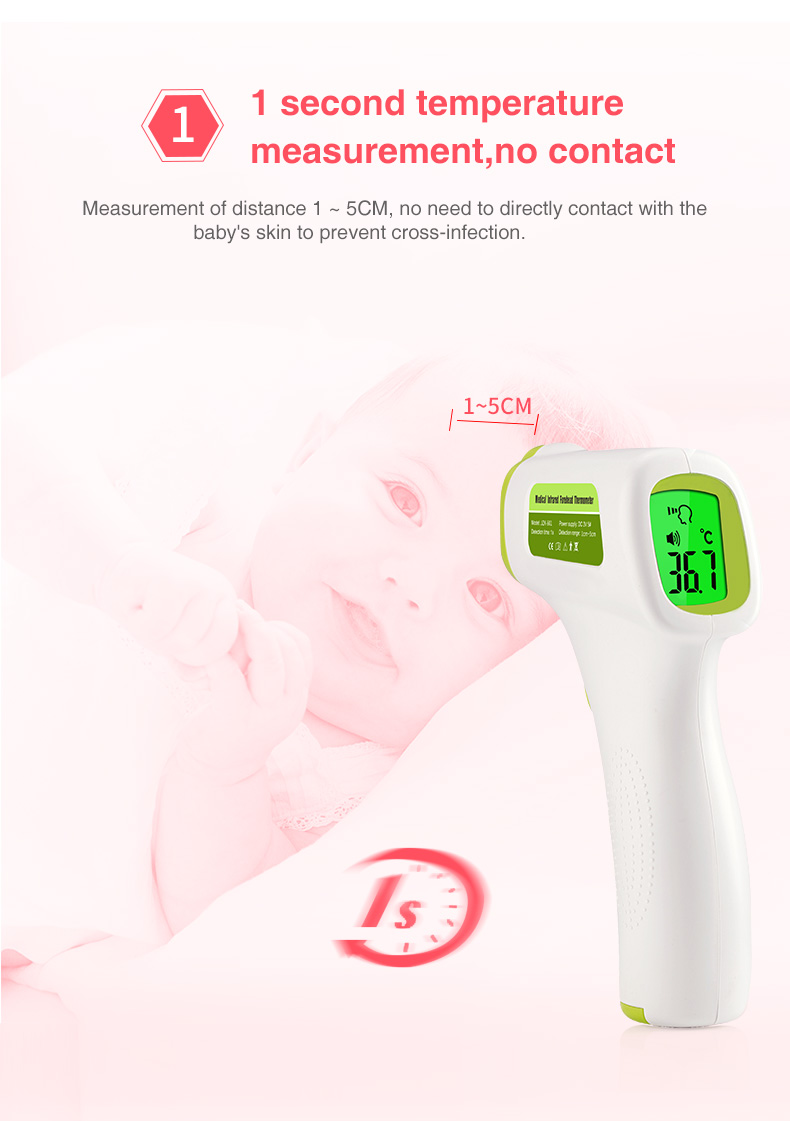 New Arrival Front Baby Thermometer Infrare Non-contact Forehead Children Termometr With Backlit Display Digital Laser Temperature Gun Tool