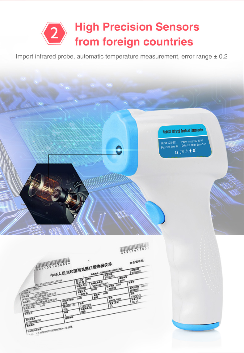 New Arrival Front Baby Thermometer Infrare Non-contact Forehead Children Termometr With Backlit Display Digital Laser Temperature Gun Tool