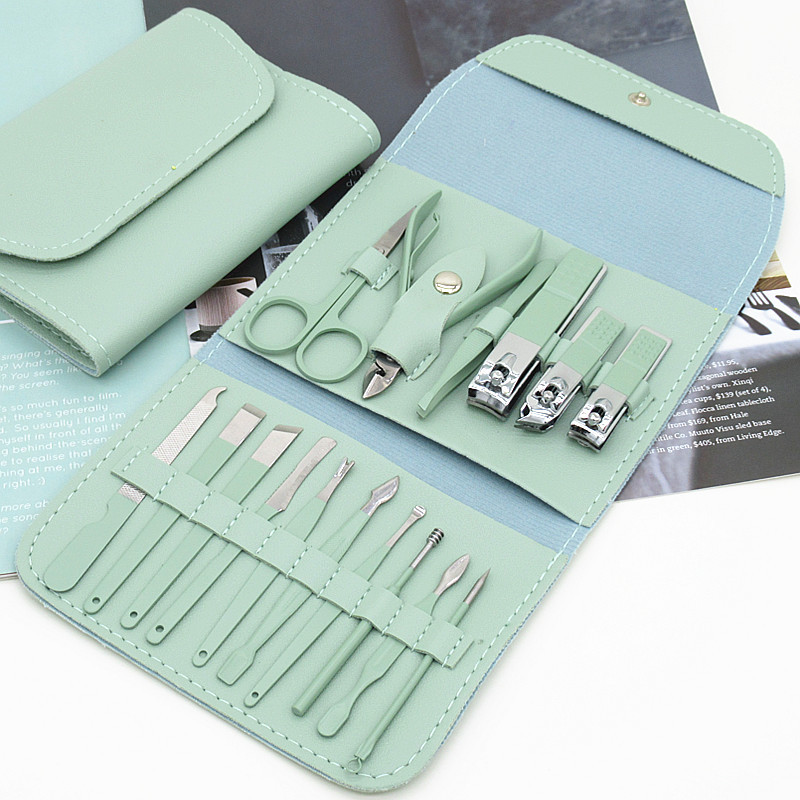 New Arrivals 16pcs/set Nail Clipper Manicure Set High Quality Stainless Nail Cutter Pedicure Scissor Cuticle Nipper Nail Tools Personal Care Kit