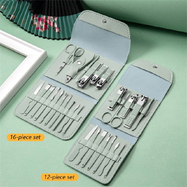 New Arrivals 16pcs/set Nail Clipper Manicure Set High Quality Stainless Nail Cutter Pedicure Scissor Cuticle Nipper Nail Tools Personal Care Kit
