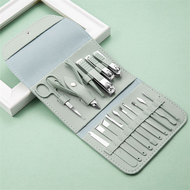 New Arrivals 16pcs/set Nail Clipper Manicure Set High Quality Stainless Nail Cutter Pedicure Scissor Cuticle Nipper Nail Tools Personal Care Kit