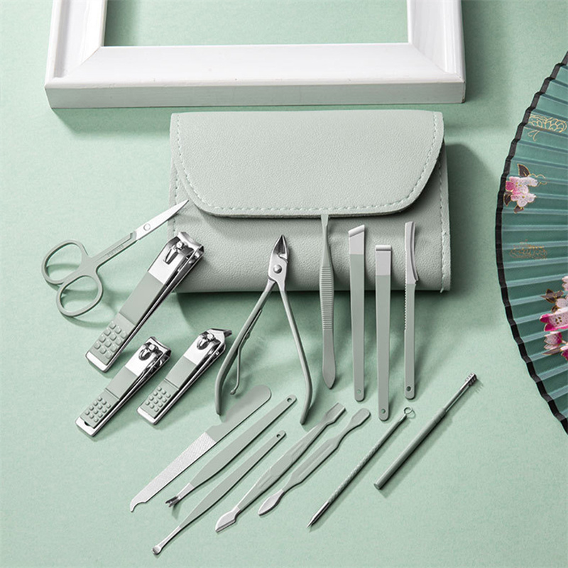 New Arrivals 16pcs/set Nail Clipper Manicure Set High Quality Stainless Nail Cutter Pedicure Scissor Cuticle Nipper Nail Tools Personal Care Kit