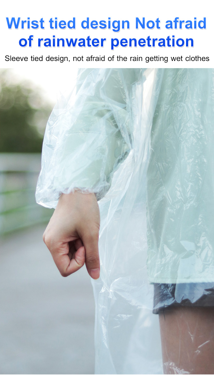 5pcs/lot Portable Raincoat Women Men Outdoor Rainwear Waterproof Disposable Camping Hiking Hooded Ponchos Rain Cover Travel Accessories