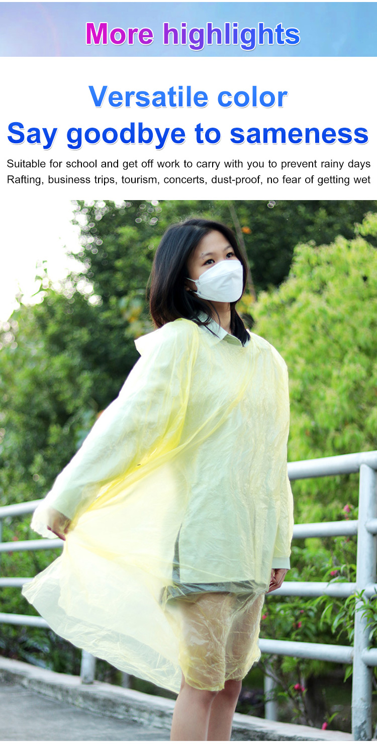 5pcs/lot Portable Raincoat Women Men Outdoor Rainwear Waterproof Disposable Camping Hiking Hooded Ponchos Rain Cover Travel Accessories