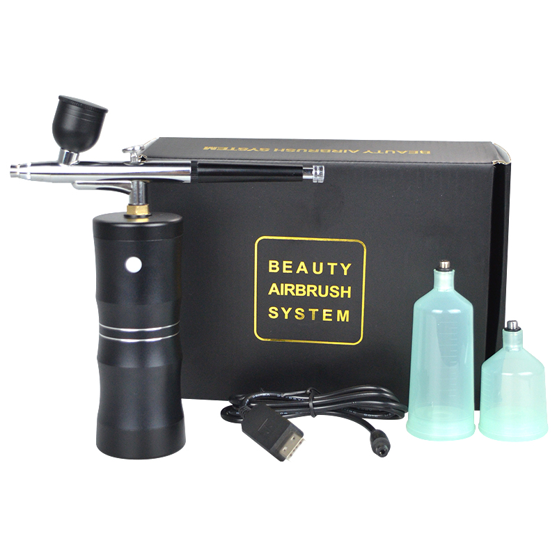 New Arrival Oxygen Injector Mini Air Compressor Kit Air-Brush Paint Spray Gun Airbrush For Nano Fog Mist Sprayer Art Makeup USB Rechargeable
