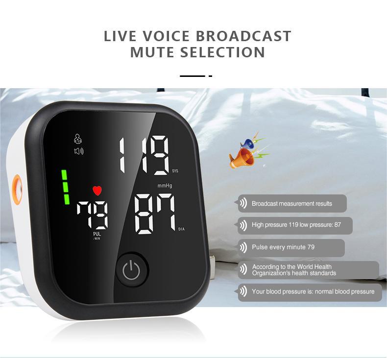 New Arrival Automatic Digital Upper Arm Blood Pressure Monitor Sphygmomanometer Tonometer Tensiometer Heart Rate Pulse Meter Intelligent Pressure BP Monitor 99*2 sets Memory for 2 Users