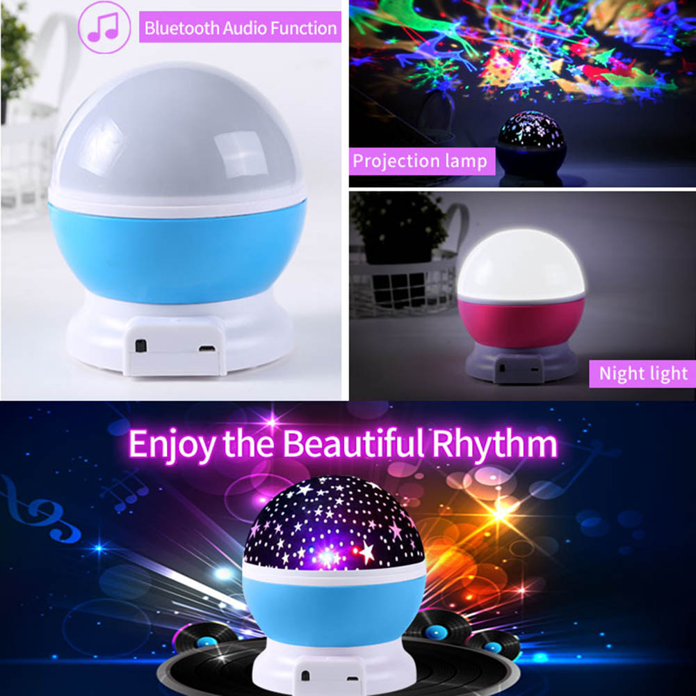 Galaxy Projector Lamp Starry Sky Rotating LED Projector Star Moon Galaxy Night Light USB Nightlight Remote Control Moon Light Party Lights Disco Ball Lamps With Bluetooth-compatible audio function