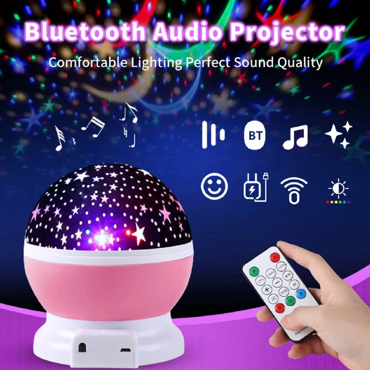 Galaxy Projector Lamp Starry Sky Rotating LED Projector Star Moon Galaxy Night Light USB Nightlight Remote Control Moon Light Party Lights Disco Ball Lamps With Bluetooth-compatible audio function