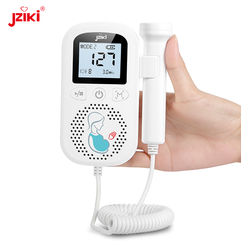 Jziki Fetal Heart Doppler Fetal Portable for Pregnant Pocket Baby Heartbeat Monitor Baby Heart Beat Detector for Medical Care for home daily check Maternity Prenatal Monitoring Devices