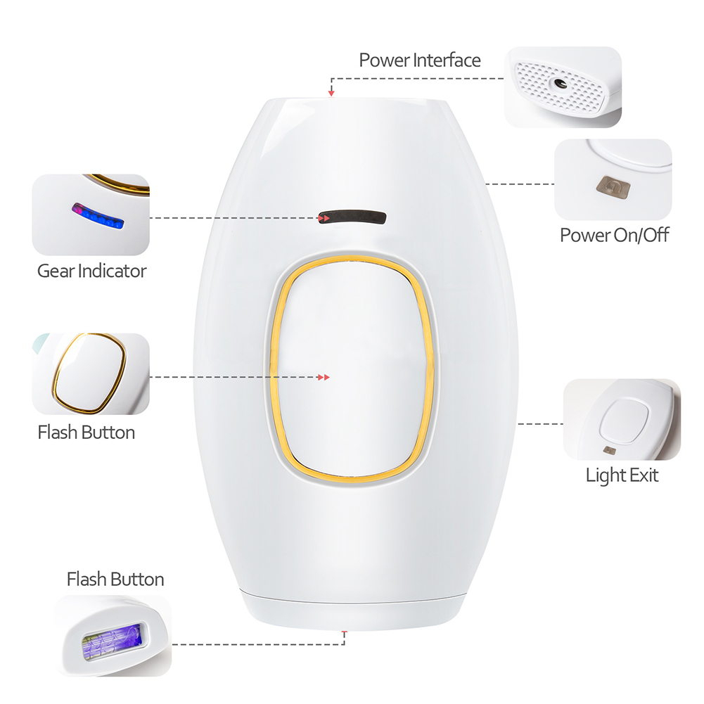 Laser IPL Hair Removal for Women and Men 999999 Flashes Permanent Skin-friendly Facial at-Home Hair Remover Device