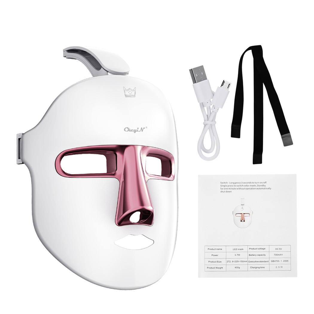 Cordless LED Photon Face Mask Light Therapy Acne Remover Wireless Facial Beauty Mask LED Treatment Skin Rejuvenation Tool
