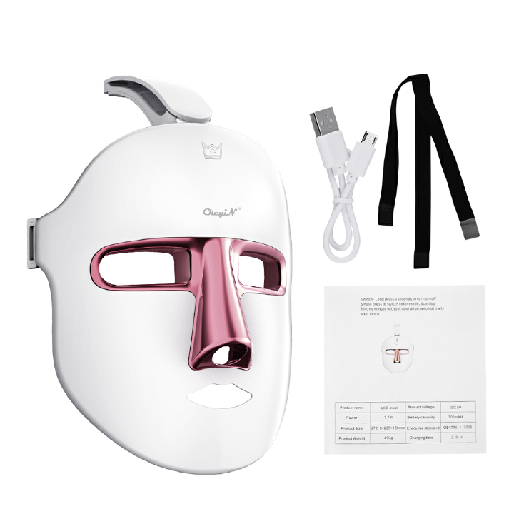 Cordless LED Photon Face Mask Light Therapy Acne Remover Wireless Facial Beauty Mask LED Treatment Skin Rejuvenation Tool