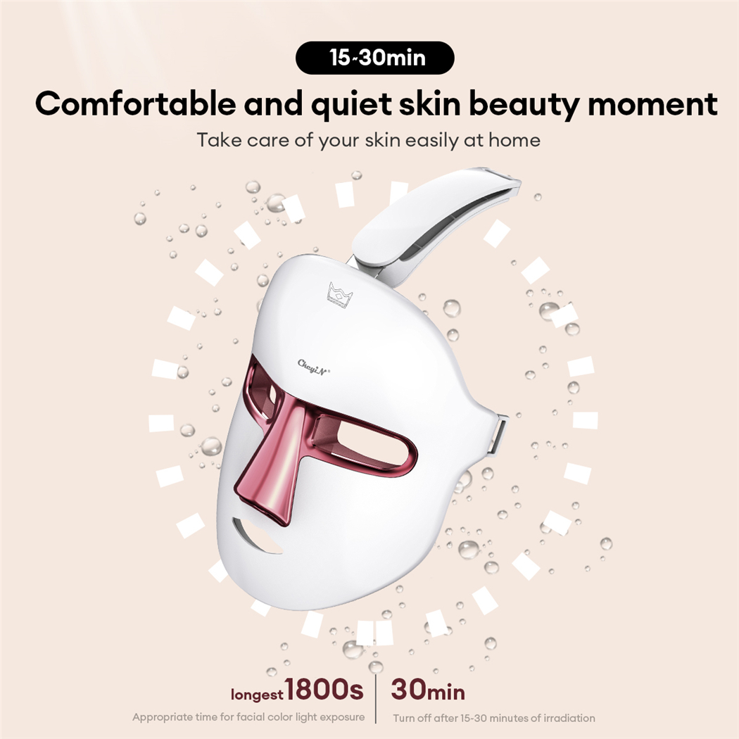 Cordless LED Photon Face Mask Light Therapy Acne Remover Wireless Facial Beauty Mask LED Treatment Skin Rejuvenation Tool