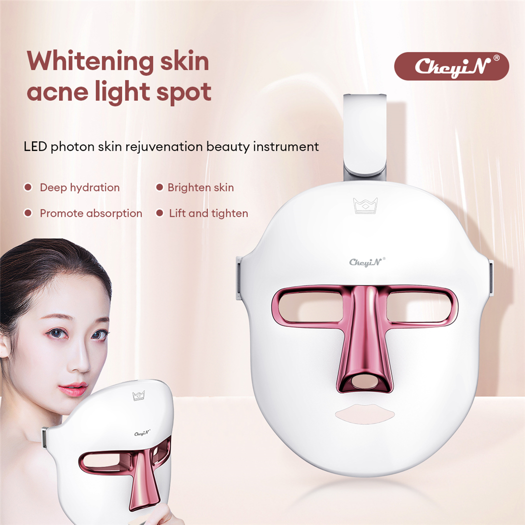 Cordless LED Photon Face Mask Light Therapy Acne Remover Wireless Facial Beauty Mask LED Treatment Skin Rejuvenation Tool