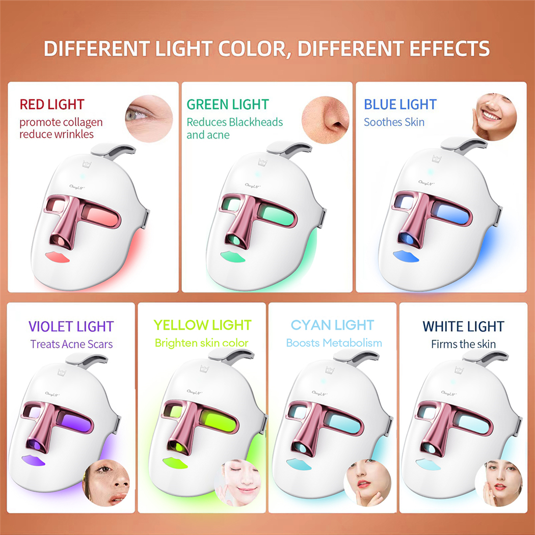 Cordless LED Photon Face Mask Light Therapy Acne Remover Wireless Facial Beauty Mask LED Treatment Skin Rejuvenation Tool