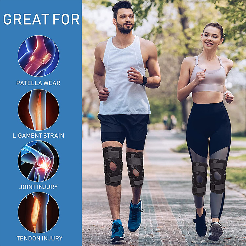 Professional Hinged Knee Brace Adjustable Knee Support with Side Stabilizers of Locking Dials for Knee Pain Arthritis ACL PCL Meniscus Tear Sports Braces Medical Hinged Knee Orthosis