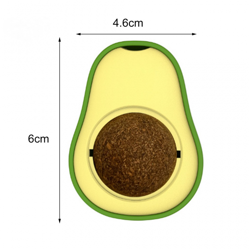 Avocado Catnip Wall Ball Cat Toys Catnip Edible Licking Balls Snack Healthy Rotatable Treats Toys Kitten Supplies Teeth Cleaning