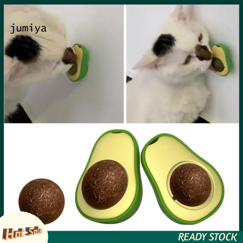 Avocado Catnip Wall Ball Cat Toys Catnip Edible Licking Balls Snack Healthy Rotatable Treats Toys Kitten Supplies Teeth Cleaning