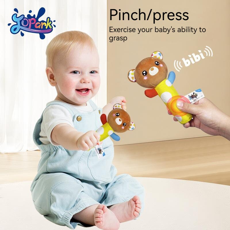New Baby Soothing BB Stick Educational Toys Neonatal Early Education Plush Toys Disney Baby Toys Peripheral Soft Plush Ringing Toy Educational Early Education Bb Stick Baby Grip Comfort Training