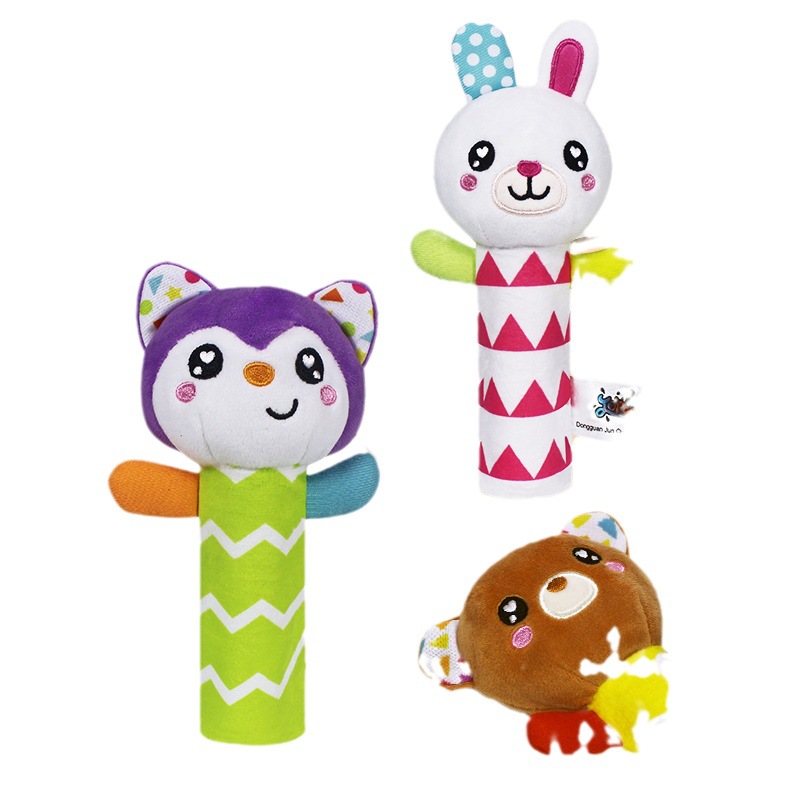New Baby Soothing BB Stick Educational Toys Neonatal Early Education Plush Toys Disney Baby Toys Peripheral Soft Plush Ringing Toy Educational Early Education Bb Stick Baby Grip Comfort Training