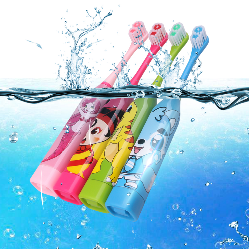 New Arrival Electric Automatic Children Ultrasonic Toothbrush Creative Cartoon Mini Round Brush With replaceable toothbrush heads