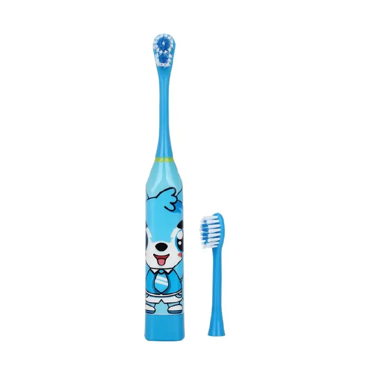 Cartoon Mini Round Brush With replaceable toothbrush heads Automatic Electric Children Ultrasonic Toothbrush Creative
