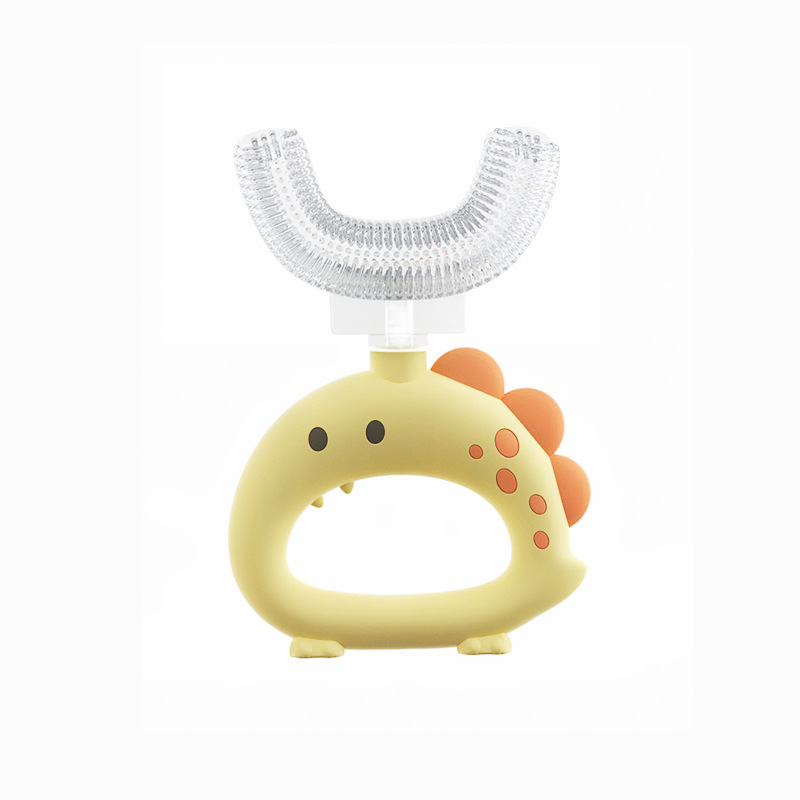 Children 360 Degree Doughnut Manual Toothbrush Kids Silicone U-shaped Tooth Brush Cartoon Gift For 2-6-12 Years Old