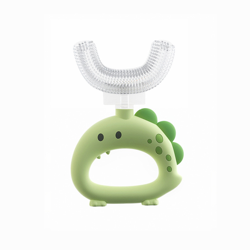 Children 360 Degree Doughnut Manual Toothbrush Kids Silicone U-shaped Tooth Brush Cartoon Gift For 2-6-12 Years Old