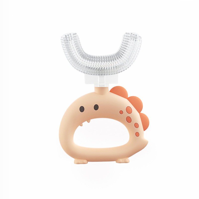 Children 360 Degree Doughnut Manual Toothbrush Kids Silicone U-shaped Tooth Brush Cartoon Gift For 2-6-12 Years Old