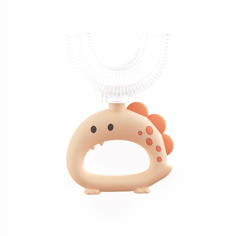 Children 360 Degree Doughnut Manual Toothbrush Kids Silicone U-shaped Tooth Brush Cartoon Gift For 2-6-12 Years Old