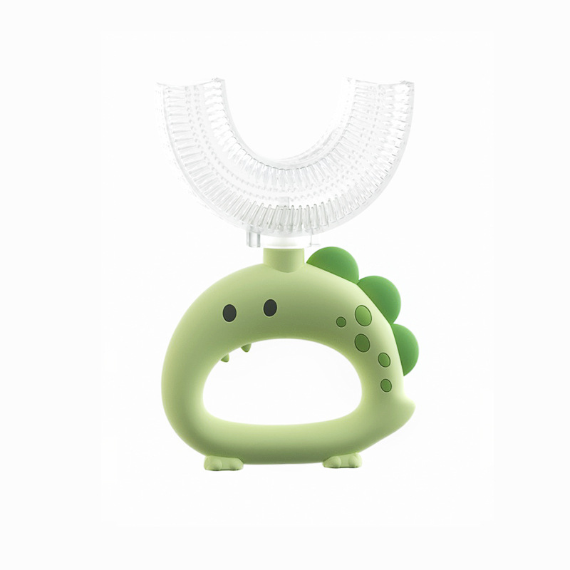 Children 360 Degree Doughnut Manual Toothbrush Kids Silicone U-shaped Tooth Brush Cartoon Gift For 2-6-12 Years Old