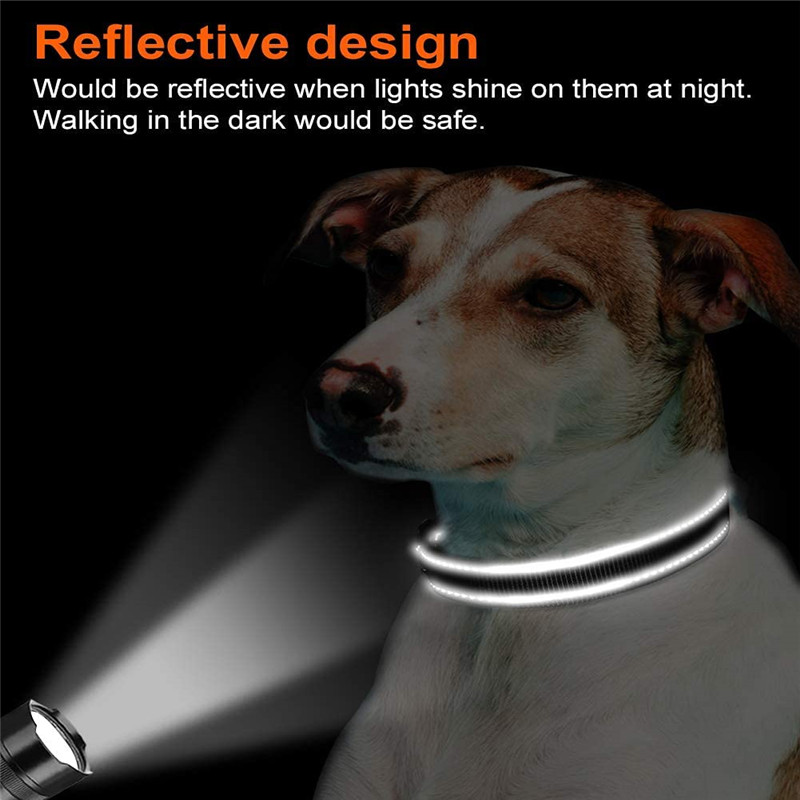 Reflective Dog Collar Soft Padded Breathable Pet Collar Adjustable for Small Medium Large Dog Polyester Pet Rope
