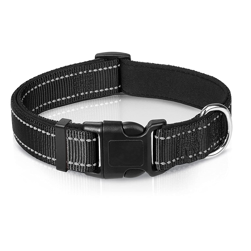 Reflective Dog Collar Soft Padded Breathable Pet Collar Adjustable for Small Medium Large Dog Polyester Pet Rope