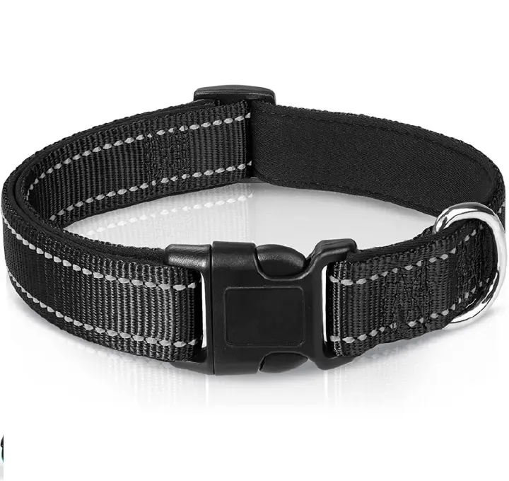 Reflective Dog Collar Soft Padded Breathable Pet Collar Adjustable for Small Medium Large Dog Polyester Pet Rope