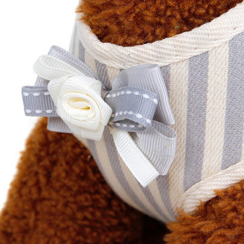 Pet Harness Tuxedo Style with Leash Adjustable Dog Harness Leash Stripe Design Breathable Material