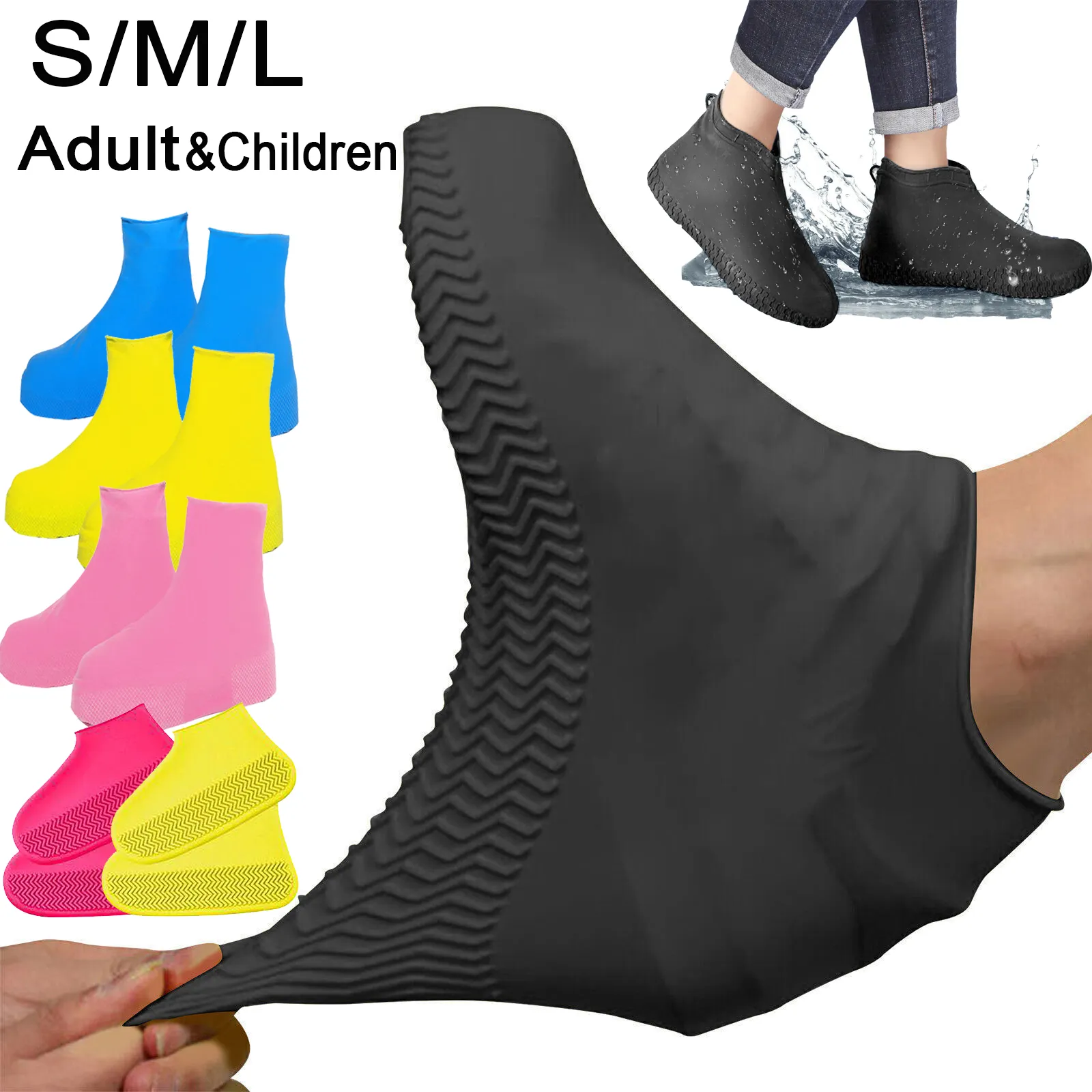 Waterproof Shoe Covers Silicone Anti-Slip Rain Boots Unisex Sneakers Protector For Outdoor Rainy Day Protectors Shoes Cover