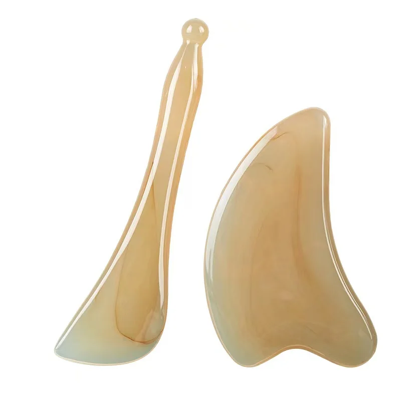 2 PCS/LOT Skin Scraping Resin Gua Sha Massage Board Guasha Plate Face Eye SPA Massager Scrapers Tools For Face Neck Back Body Legs