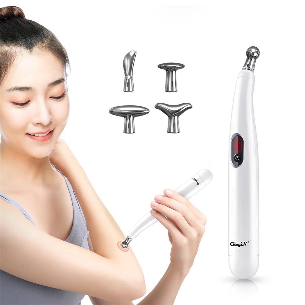 Electric Pulse Acupuncture Pen Neck Leg Face Foot Massager Microcurrent Pulses Massager Pain Relief Meridian Energy Pen Set for Body Relaxation Foot Health