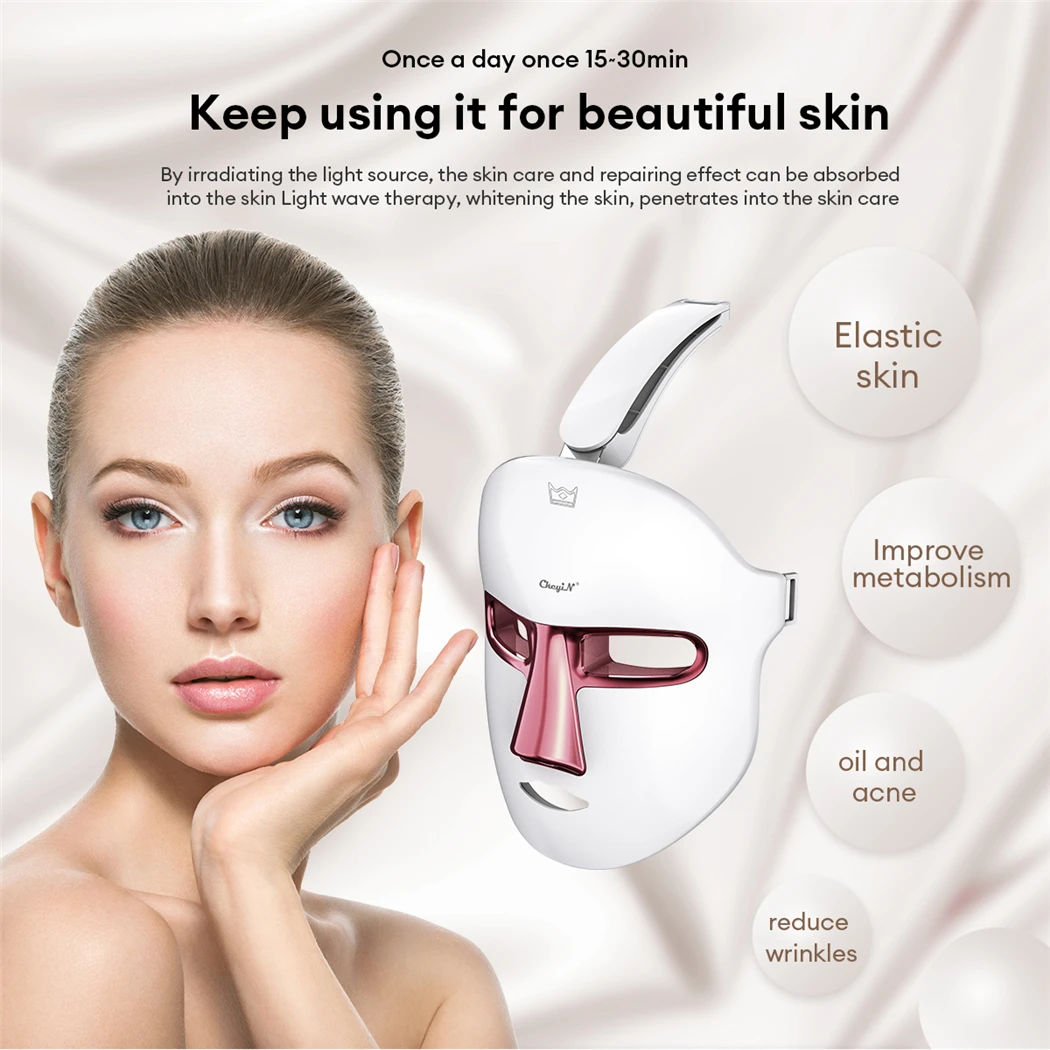 7 Colors LED Light Therapy Facial Mask Photon Anti-Aging Anti Wrinkle Rejuvenation Wireless Face Mask Skin Care Beatuy Devices