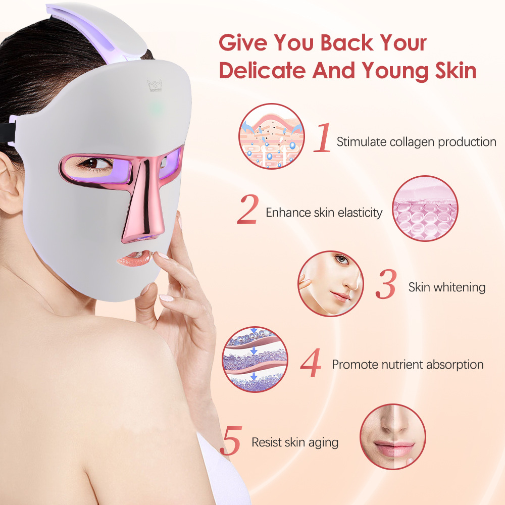 7 Colors LED Light Therapy Facial Mask Photon Anti-Aging Anti Wrinkle Rejuvenation Wireless Face Mask Skin Care Beatuy Devices