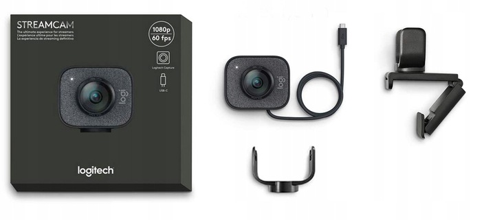 LOGITECH STREAMCAM WHITE WEBCAMERA 60FPS USB-C FULL HD 1080P DUAL MICROPHONE FOR ONLINE STUDY