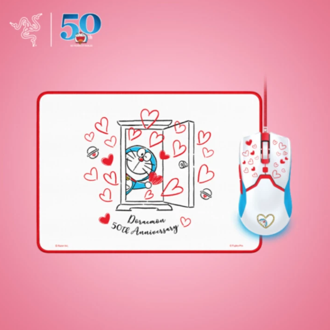 RAZER X DORAEMON 50TH ANNIVERSARY LOVE VIPER MINI GAMING MOUSE WITH MOUSEPAD