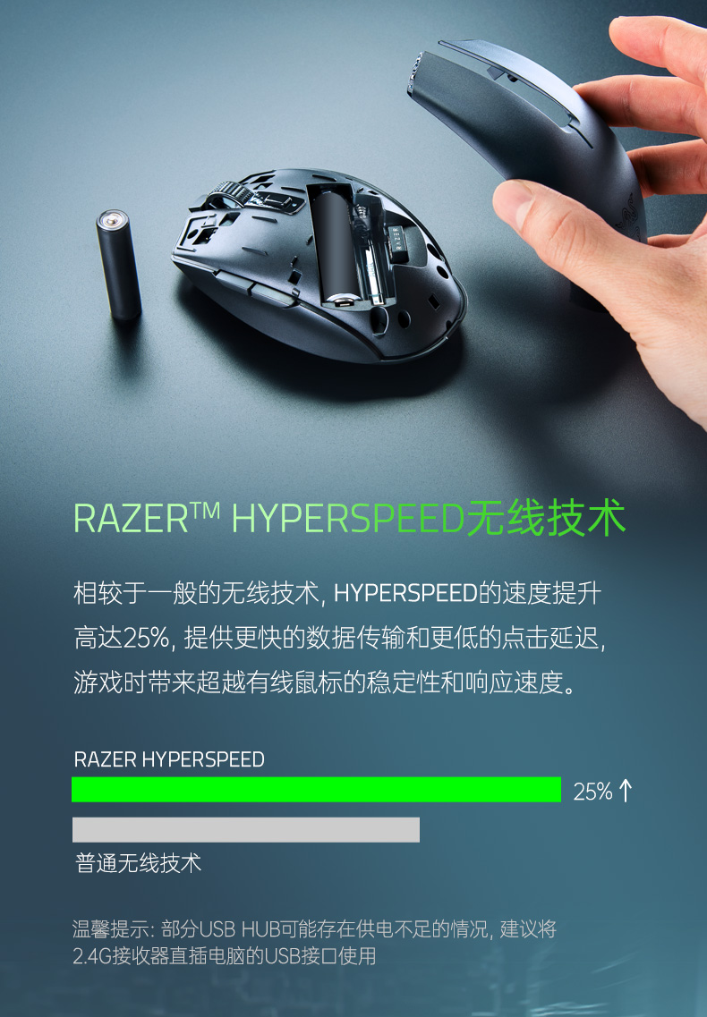 Razer Orochi V2 Mobile Wireless Gaming Mouse: Ultra Lightweight - 2 Wireless Modes - Up to 950hrs