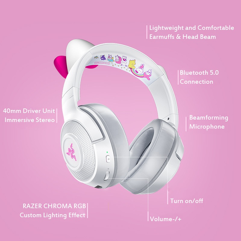 Razer Sanrio Hello Kitty cute gaming headset 5.0 wireless headset limited edition for mobile phones