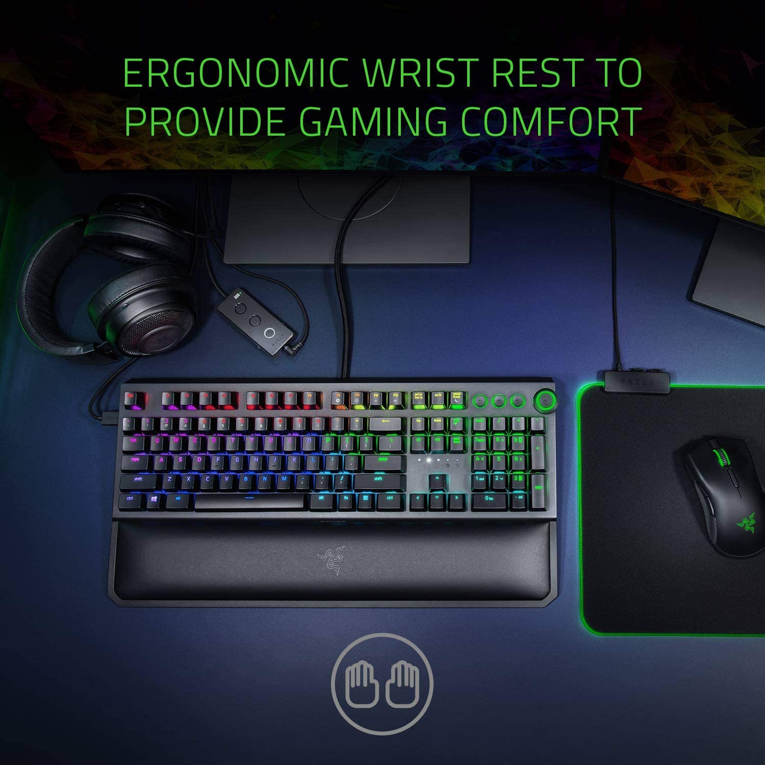 Razer BlackWidow Essential Mechanical Gaming Keyboard: Green Mechanical Switches - Tactile &amp; Clicky